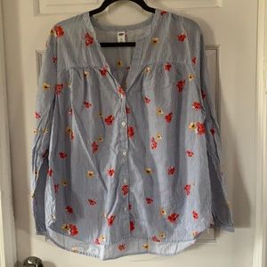 Old Navy Floral Long Sleeve Shirt Size XL